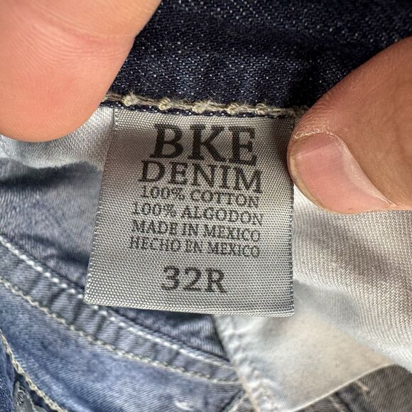 BKE Jeans Men’s 32R 32x30 Carter Bootleg Blue Stretch Med Wash Denim Cowboy - Picture 10 of 11
